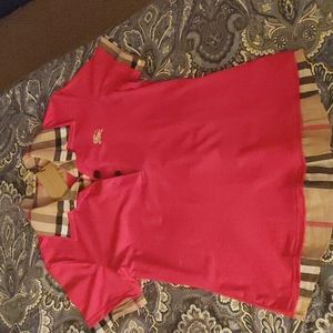 Burberry Red Polo Shirt (XL) Unisex